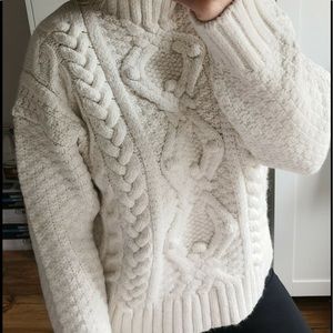 🤍 ZARA Cable Knit Sweater sz Large